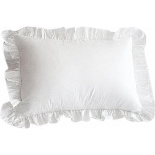 100% Cotton Ruffle Pillowcase Ruffled Pillow Cover White Pillow Case CNIM Hot