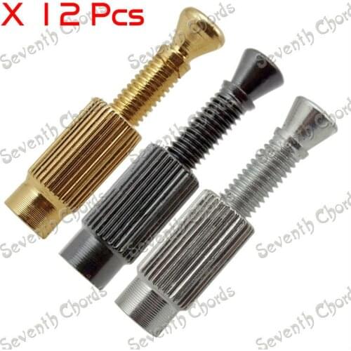 12Pcs Double Locked Tremolo Bridge Studs&Anchors For Electric Guitar/Adjust Height screw Chrome Black Gold for Choose