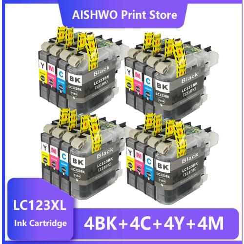 16PK For Brother LC123 Ink Cartridge Compatible For MFC-J4510DW MFC-J4610DW Printer Ink Cartridge LC121 MFC-J4410DW MFC-J4710DW