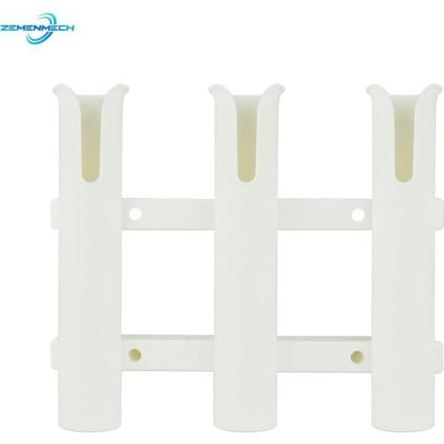 3 Tubes Link Plastic Fishing Rod Holder Fishing Tackle Socket Marine Angling Box Kayak Yacht Catamaran Tube Mount Bracket Marine