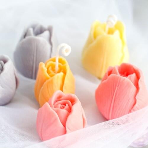 3D Tulip Candle Mold for DIY Handmade Flower Soap Silicone Mold Chocolate Cake Mold Soap Forms Soap Making Supplies
