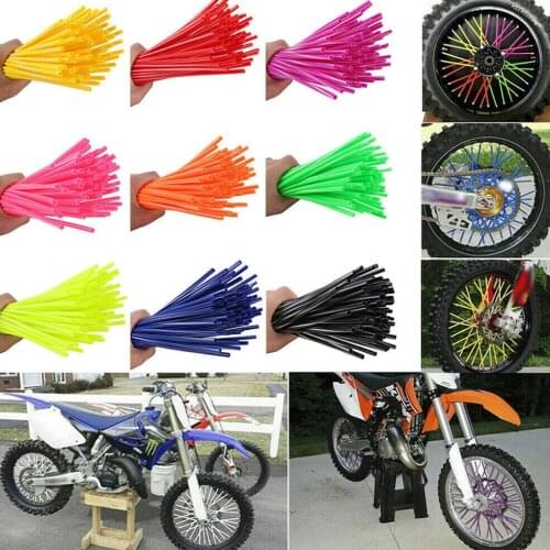 72pcs 17cm Bike Wheel Spoke Skins Covers Motorcycle Wheel Spoke Plastic Wraps Sleeves 9 Colors Optional Holiday Bike Decoration