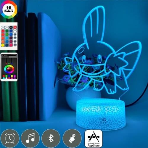 Acrylic 3D Desk Lamp Anime Night Light LED USB Powered Marshtomp Figure Nightlight Bluetooth Base Color Change Atmosphere Decor