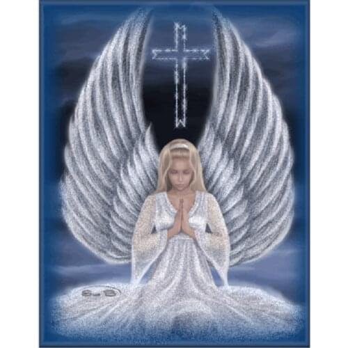 Diy 5d Diamond Painting Cross Stitch Crystal Square Full Diamond Embroidery Religious Angel Mosaic Unfinish Decorative GJ721