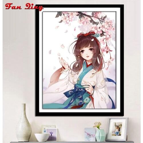 Diy Diamond Painting Ancient Girl Portrait Pictures Cross Stitch Full Round / Square Mosaic 5D Rhinestone Embroidery Gift