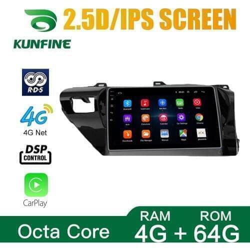 Octa Core Android 10.0 Car DVD GPS Navigation Player Deckless Car Stereo For Toyota Hilux 2015-2020 RHD/LHD Radio Headunit
