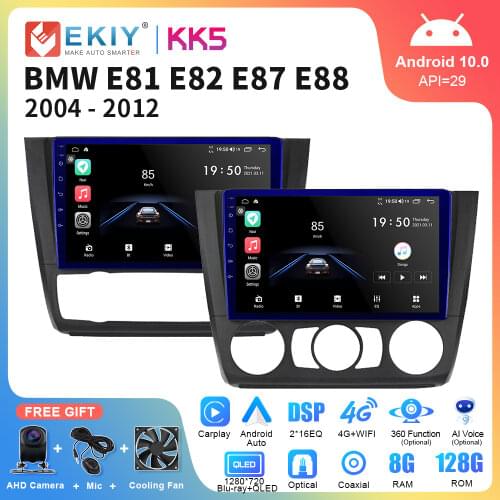 EKIY Car Radio For BMW E87 E81 E82 E88 1 Series 2004-2012 All-in-One Android 10.0 Carplay Multimedia Player GPS Navi Autoradio