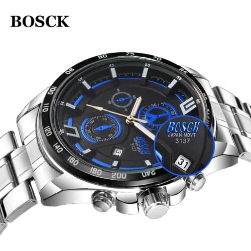 BOSCK Mens Stainless Steel Watch