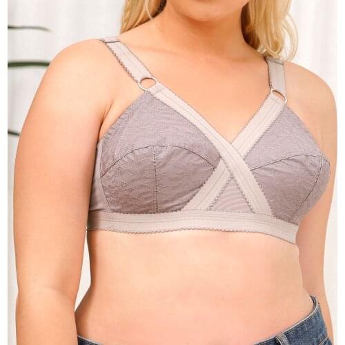 Big Bosom Bra For Women Wireless Unlined Lingerie Bralette Push Up Female Underwear Full Cup Plus Size 34-48 B C D DD E FF F G