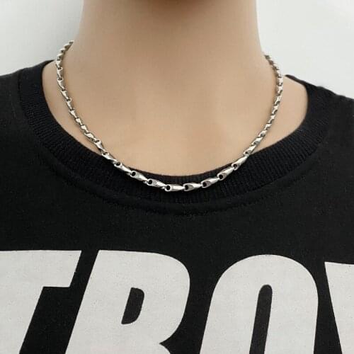 Titanium steel round melon seed chain tapered chain stainless steel necklace mens fashion all-match jewelry