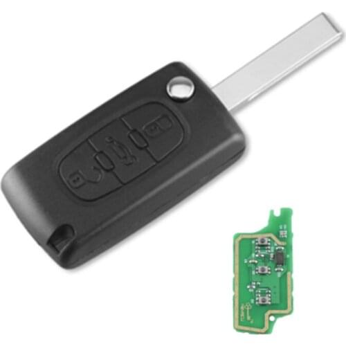 3 Buttons Car Keyless Entry Case Flip Folding Remote Key 433MHz with ID46 Chip HU83 Blade for Peugeot 207 307 308 407 607