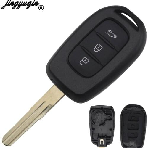 Jingyuqin 3 Buttons Remote Flip Folding Key Shell Fob Cover Case For Renault Replacement Holder Housing Case Blank Uncut-Blade
