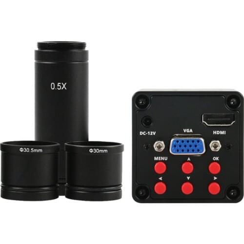 720p 1080P HDMI VGA Digital Microscope Camera 0.5X Eyepiece C-Mount 23.2mm Microscope Camera Adapter Lens 30mm/30.5mm Ring