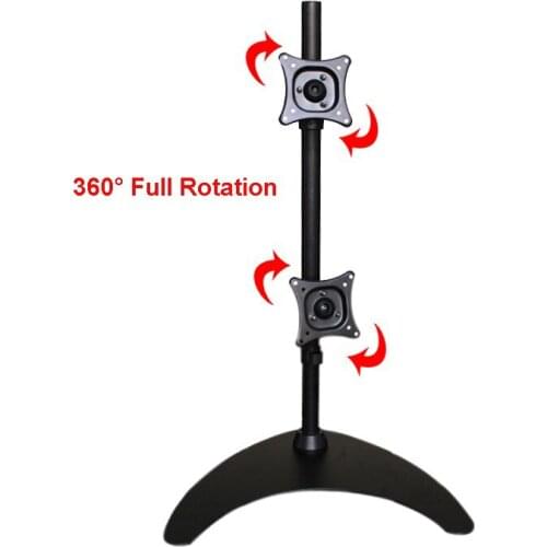 13-24" Up and Down Dual Screen LCD Monitor Holder Full Rotation Desktop Stand Mount