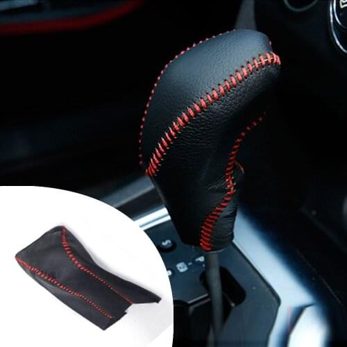 For Citroen c-elysee 2014 AT 1pc PU Leather Hand Brake Shift Knob Cover Car Decor Shift Knob Shell