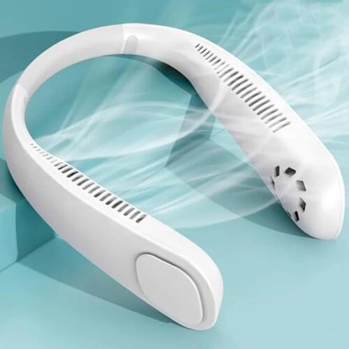 Electric Fan USB Rechargable Mini Air Conditioning-fan Portable Bladeless Fan Leafless Hanging Fans Air Cooler Neckband Fans