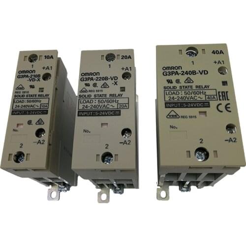 G3PA-210B G3PA-220B,240B-VD G3PA-420B-VD-2 OMRON Solid State Relays Extremely Thin Relays Integrated with Heat Sinks