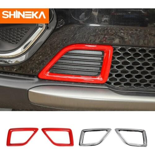 SHINEKA Chromium Styling For Jeep Cherokee ABS Car Front Bumper Air Intake Inlet Decoration Stickers For Jeep Cherokee 2019 Up