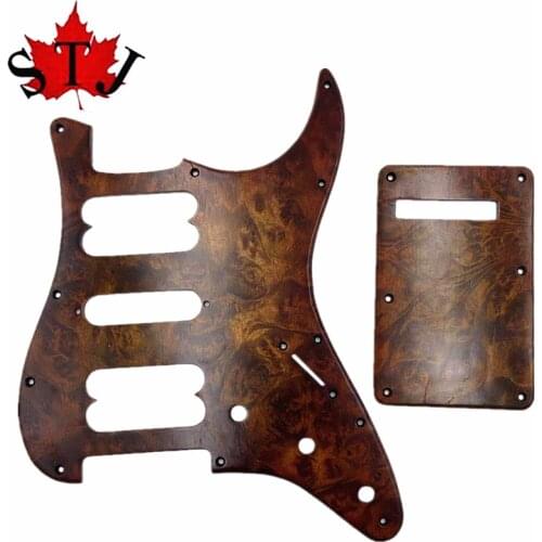 HSH Pickguard & Backplate & Screws birds eye wood for FD ST Style Guitar