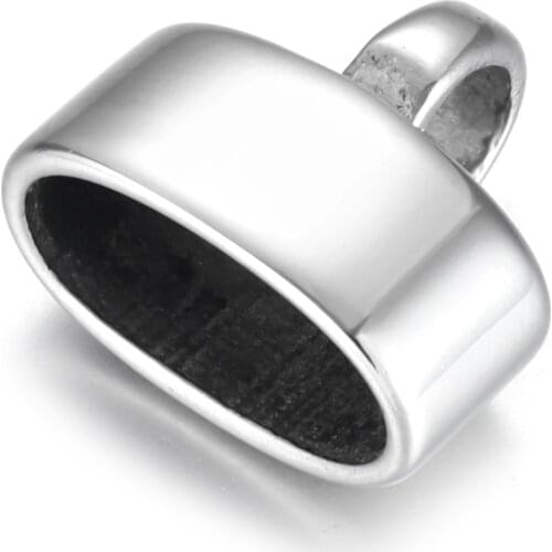 Stainless Steel End Beads with Loop Polished 13x6mm Large Hole Bead DIY Accessories for Jewelry Making