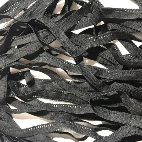 Hot! 25Meters 1cm Width Black Garment Accessories Lace Material elastic Sewing Lace Trim Ribbon Necklace Wholesale