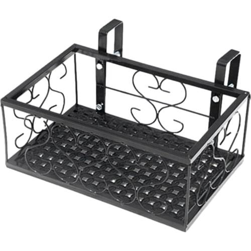 Mounted Rectangular Plant Baskets Shelf, Balcony Hanging Planter Basket, Flower Pot Holder, Plant Iron Racks Fence, Metal honest