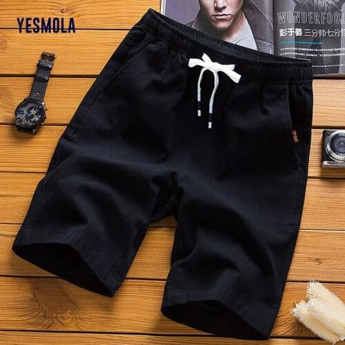 YESMOLA 2021 Summer Cotton Mens Casual Loose Shorts Beach Shorts Work Shorts Summer Korean Casual Pants Breeches Mens Pant