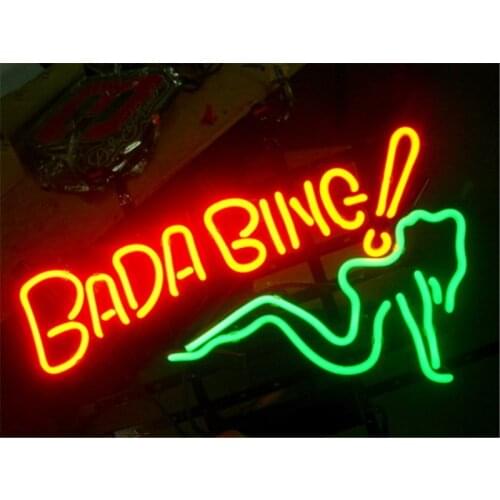 NEON SIGN For BADA BING Signboard REAL GLASS BEER BAR PUB display Restaurant Shop christmas Light Signs 17*14"
