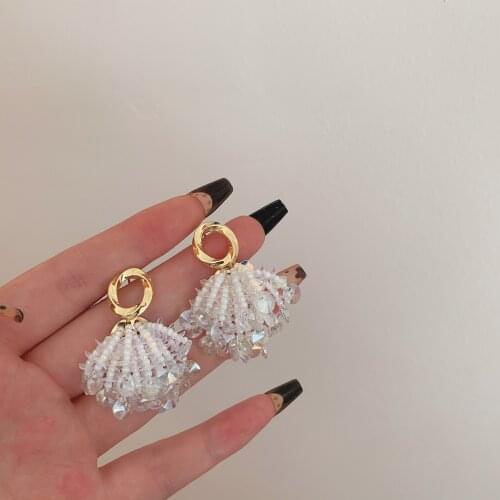 New Contracted Sweet Pearl Tassel Drop Earrings Fashion Korean Fresh Lovely Elegant Women Earrings