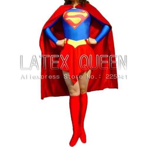New fashion!! Latex superwoman suit dress