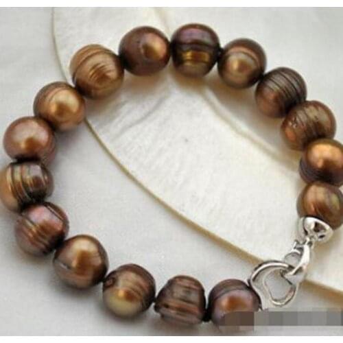 New hot 8" 13mm baroque Rust freshwater pearl bracelet