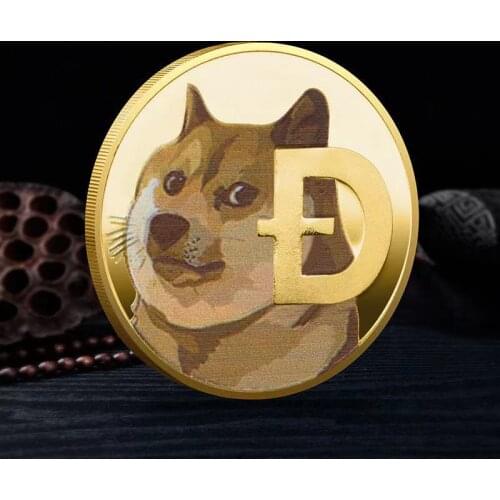 2021 New 1Oz Micro Gold Silver Dogecoin Commemorative Coins Cute Dog Pattern Dog Year Collection Coins Virtual Currency