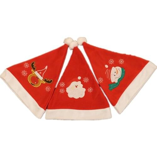 Christmas Decorations Snowman Old Man Elk Pattern Embroidered Christmas Hat Adult Child Xmas Hat Gift