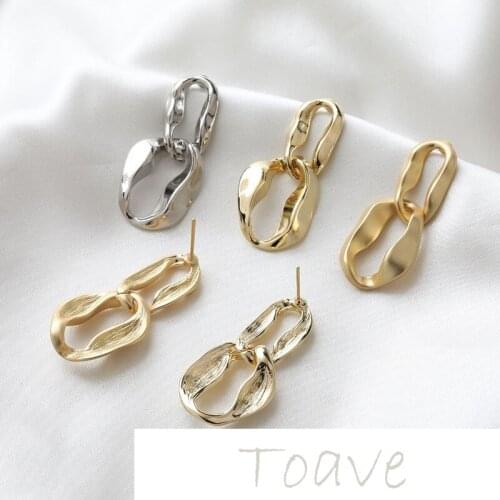 Gold-clad, color-preserving metal chain temperament stud earrings, high-end sense of diy earrings material accessories