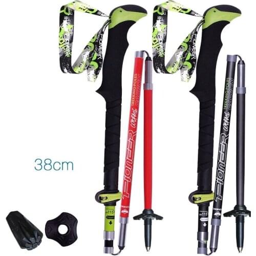 Carbon Fiber Trekking Poles Ultra-light Foldable Climbing Hiking Self Defense Sticks Outdoor Trekking Camping Light Walking Cane