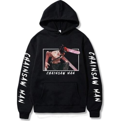 Funny Anime Chainsaw Man Denji Sweatshirts Long Sleeve Harajuku Kawaii Saw Man Unisex Fashion Hip Hop Itself Oversized Hoodies