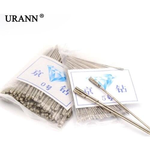 URANN 10Pc Diamond Punch Pin Needle For Jewelry Ceramic Jade Agate Glass Amber Hanging Mill Crystal Drill Bits Jade Drilling Pin