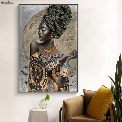 Aesthetic Graffiti Art African Black Woman Vintage Posters and Prints Canvas Painting on the Wall Art Picture Bedroom Home Decor