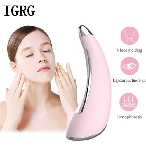 IGRG EMS Electric Vibration Heating Micro Current Scrapping Board Beauty Instrument Facial Lift Massager Face Thin Instrument