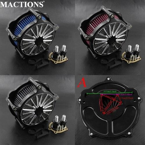 Motorcycle Air Cleaner Intake Air Filter Gray/Red/Blue Aluminum Kits For Harley XL Sportster 883 1200 48 72 2004 2005 2006-2019