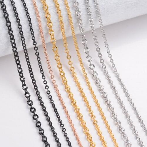 1Pc Women Men O Style Chain Necklace 316L Stainless Steel Link Chain Necklace Jewelry Width 2/2.5/3/4mm