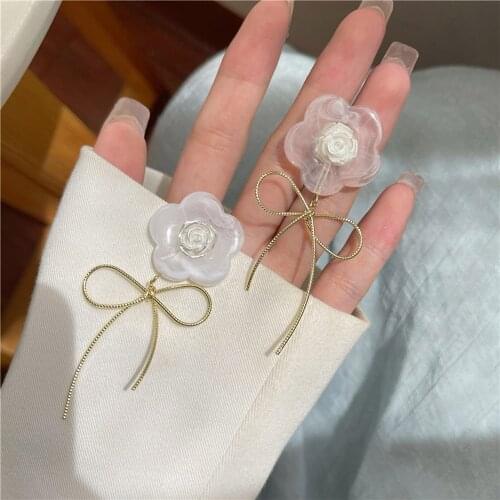 Han Edition Stud Earrings Lovely Romantic Style Flower Shape Earrings Female Temperament Charm Jewelry Gifts Sell Like Hot Cakes