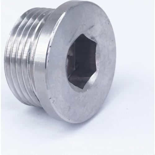 1" BSP Male SS304 Countersunk End Plug With Flange Internal Hex Head Socket