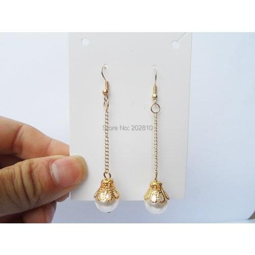 2020 new type romantic pearl earrings for girls,big white pearl drop earrings,good quanlity & cheap long chain vintage earrings