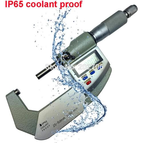 25-50mm 0.001mm IP65 water proof digital micrometer digital caliper electronic thickness gauge width measruing tools