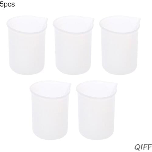 5 Pcs/pack 100 ml Crystal Epoxy Silicone Measuring Cup DIY Handmade Tool with Scale Non-stick Adjusting Mixing Cups
