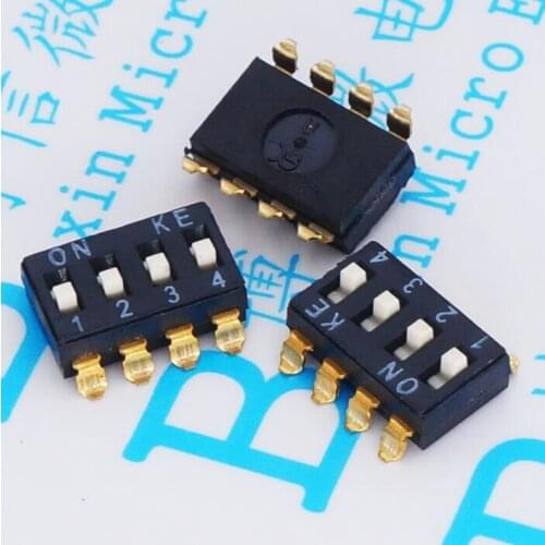 50pcs/lot 2.542 bit 4 bit DSIC04LSGET patch dial switch Original toggle switch