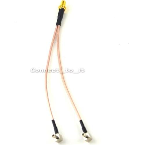 50 Pieces SMA Female to Y type 2 X TS9 Male/CRC9 Male Connector Splitter Combiner Cable Pigtail RG316 RG174 15CM 20CM 30CM