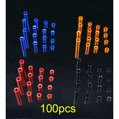 100PCS 1.5/3/6/12mm Aluminum Tube Screw Sleeve Aluminum Column Spacers Pipe for RC Tamiya Mini 4WD Racing Car 19336 DIY Parts