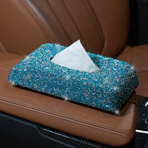 Car 1 Piece Universal Bling Crystal Diamond Rhinestone Car Paper Towel Box Tissue Box